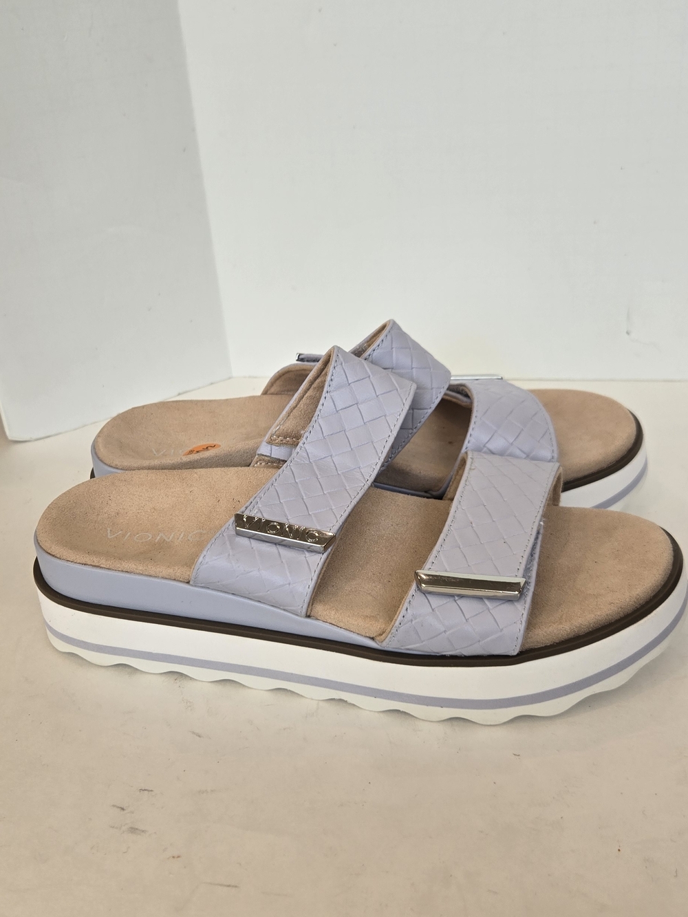 Vionic Lilac Quilted Double-Strap Platform Slides